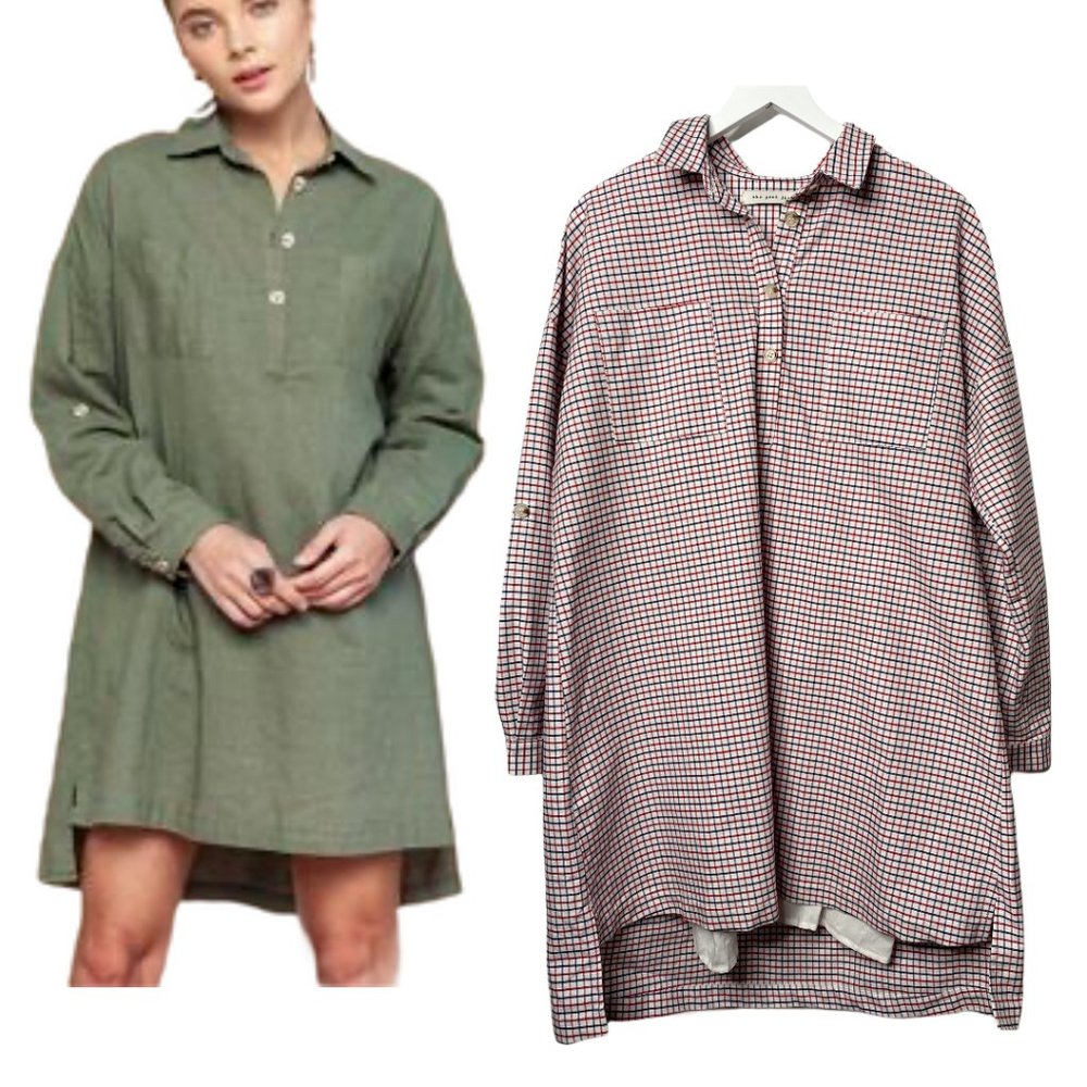 The Good Jane Julie Shirt Dress Red/Navy Plaid